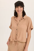 Wearables Teagan Gauze Tie-Up Top