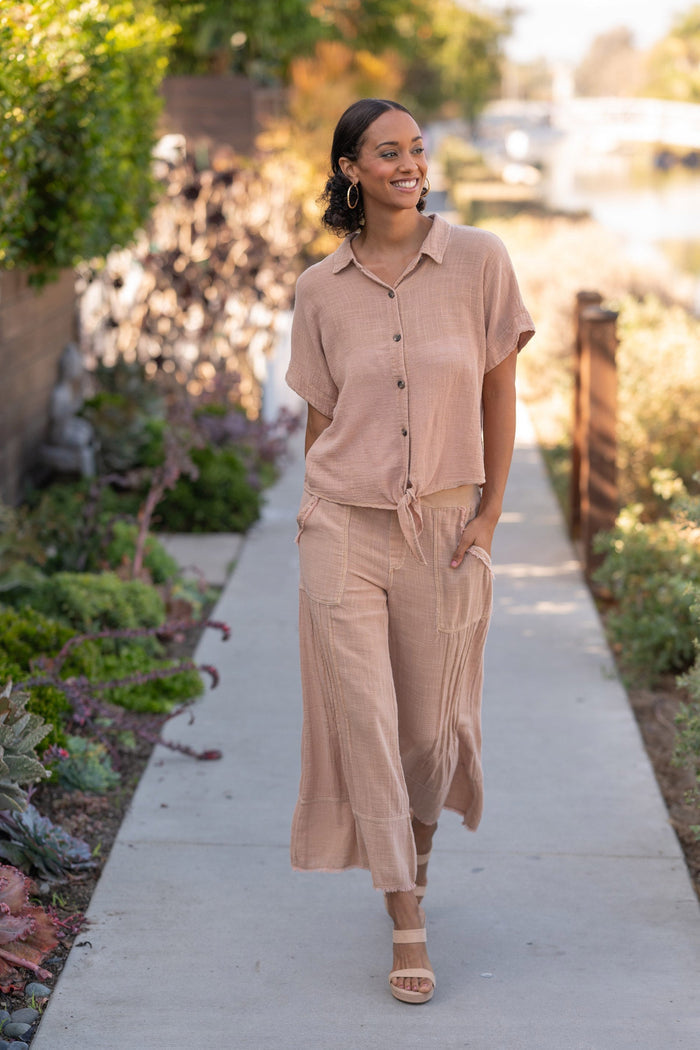 Wearables Teagan Gauze Tie-Up Top
