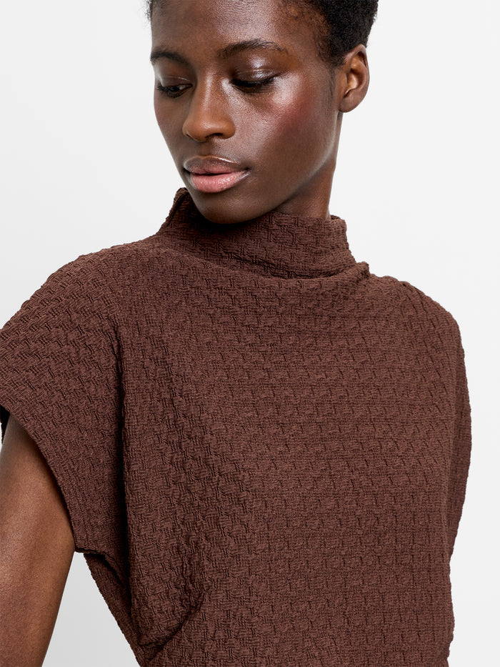 Textured Short Sleeve Ruched T-Shirt