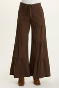 Wearables Tiered Wide Leg Drawstring Flare Ruched Pant