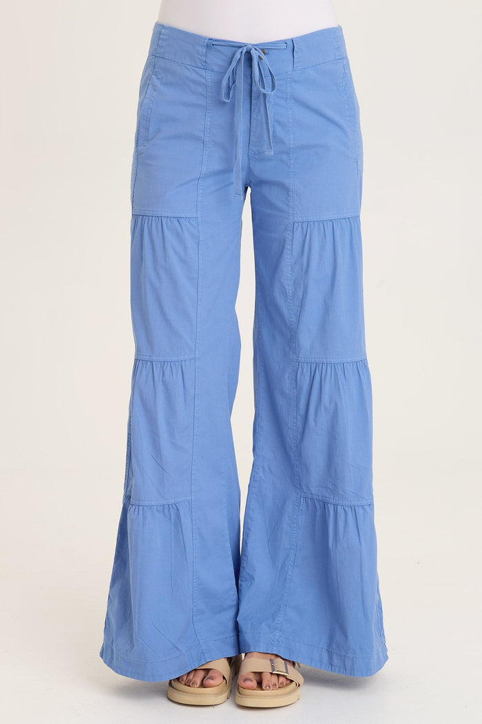 Wearables Tiered Wide Leg Drawstring Flare Ruched Pant