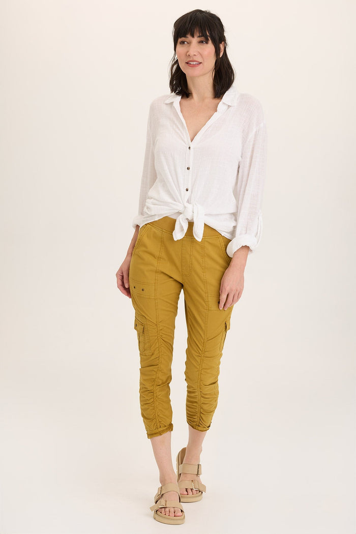 Wearables Tilton Stretch Poplin Ruched Skinny Pant