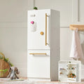 Tiny Land® Play Kitchen Accessories – Play Kitchen Fridge: Wooden Cabinet Refrigerator for Kids