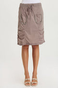 XCVI Tozie Poplin Ruched Panel Drawstring Mini Skirt