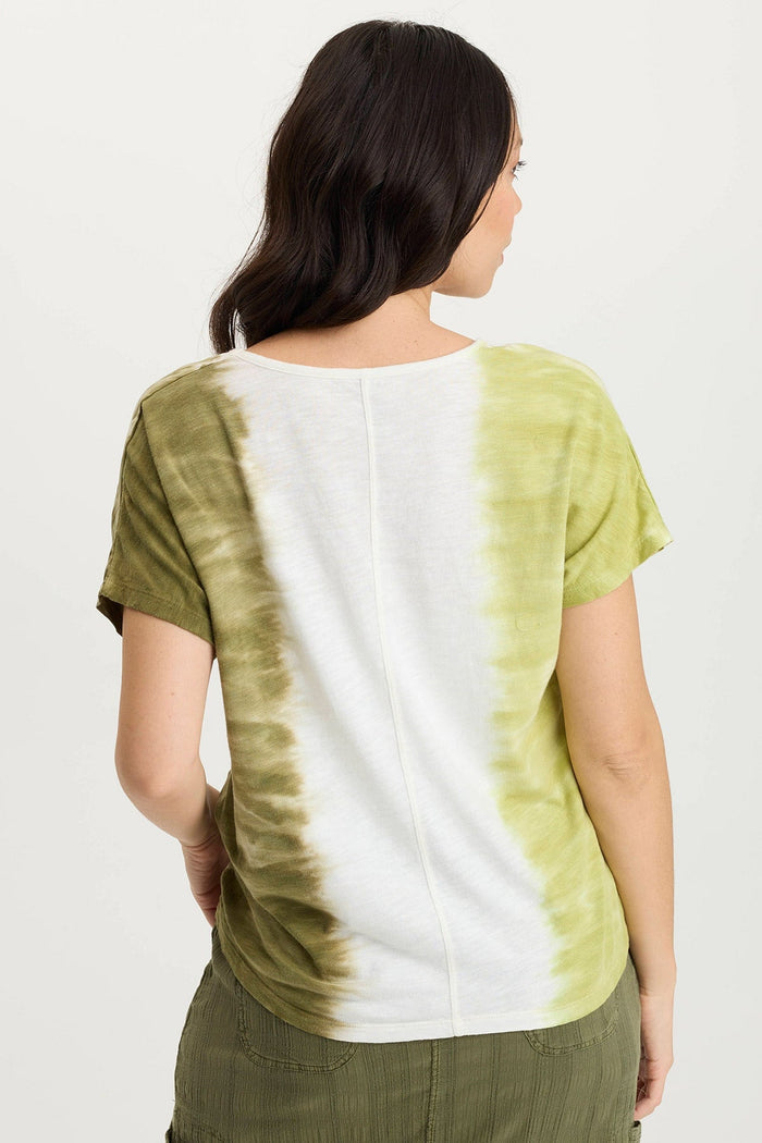 XCVI Ulysses Twill/Jersey Oversized V-Neck Top