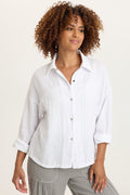 XCVI Wade Gauze Long-Sleeve Top