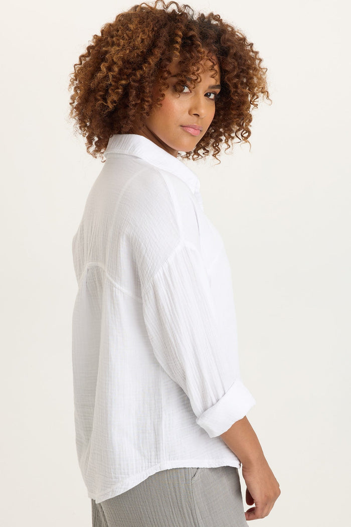 XCVI Wade Gauze Long-Sleeve Top