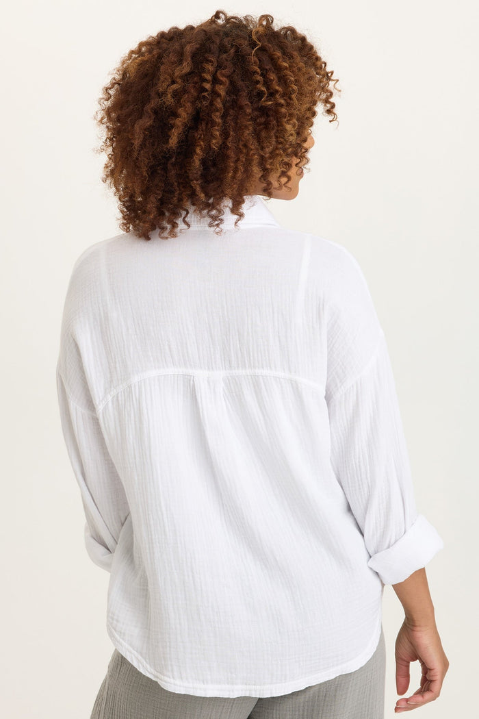 XCVI Wade Gauze Long-Sleeve Top