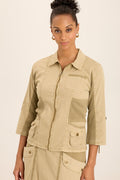 Wearables Wexel Poplin/Stretch Rib Fitted Cargo Jacket