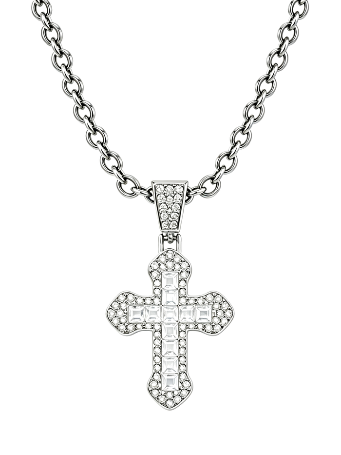 WHITE CUBE CROSS (SILVER) 3MM