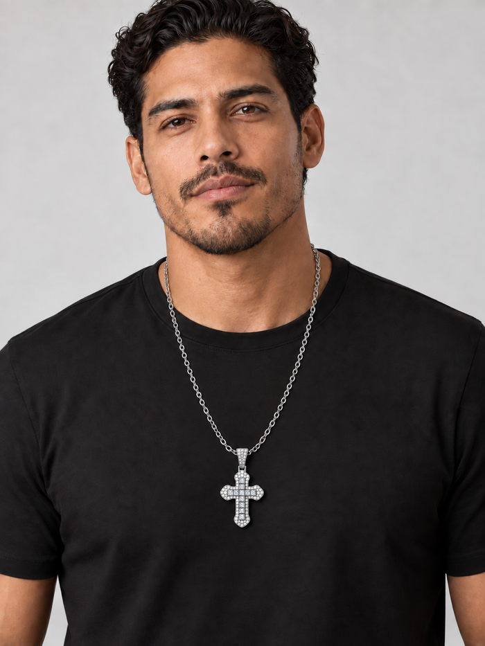WHITE CUBE CROSS (SILVER) 3MM