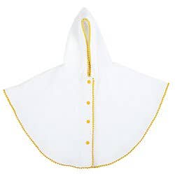 White W/ Pom Beach Poncho