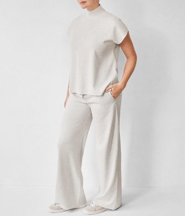 Winslow Mock Neck Pullover: Pale Oak Heather