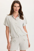 Wearables Zane Twill Snap-Up Top