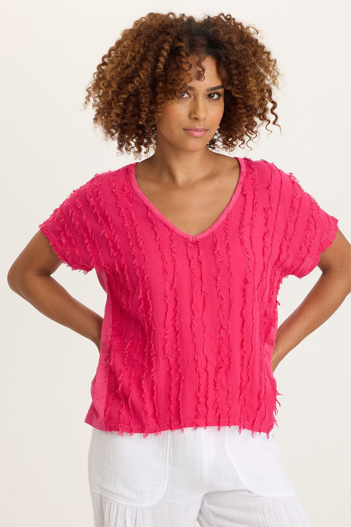 XCVI Zeph Stripe Voile Dolman Top