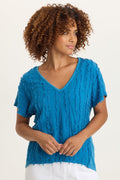 XCVI Zeph Stripe Voile Dolman Top